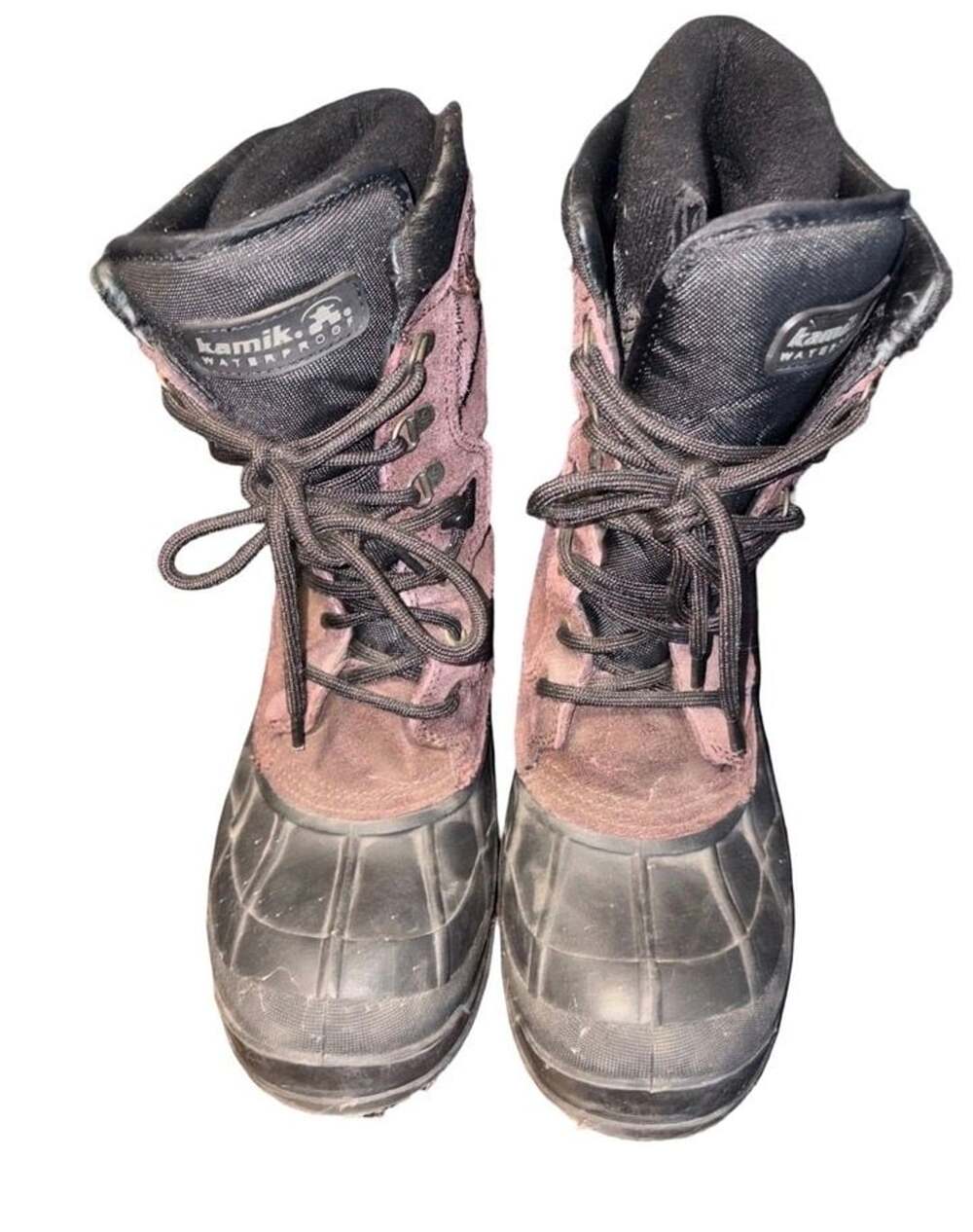 Kamik Waterproof Insulated Snow Boots Size 8 Brown Black Lace Up Winter Boots